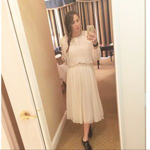 Vintage hand beaded long sleeve chiffon dress - wedding bridal